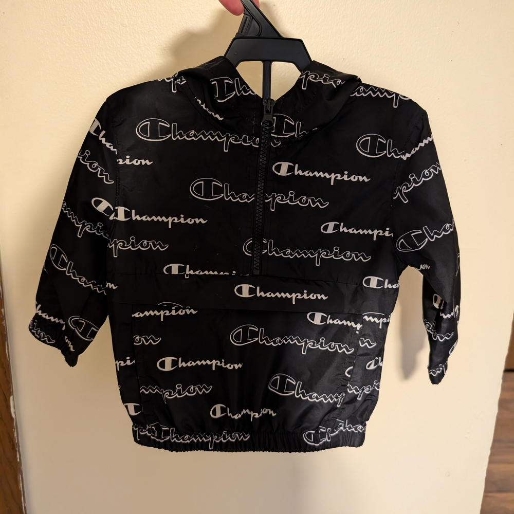 Champion Black Logo Windbreaker Jacket